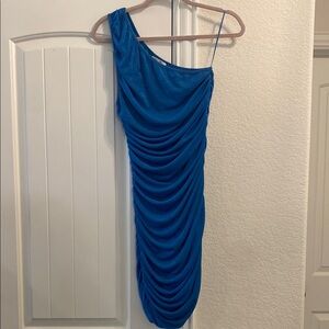 Cloud 9 Elegant Blue One-Shoulder Dress, Sz L